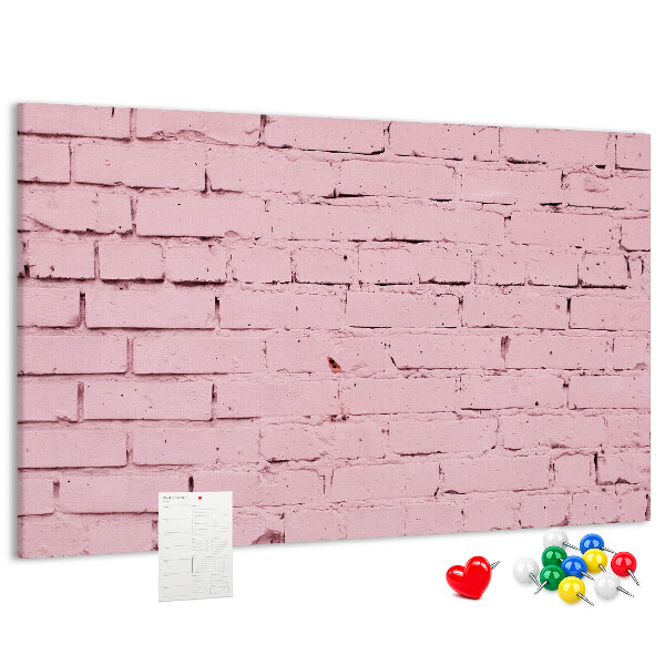 Tableau de liège Mur de briques roses texturées