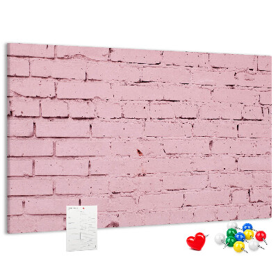Tableau de liège Mur de briques roses texturées