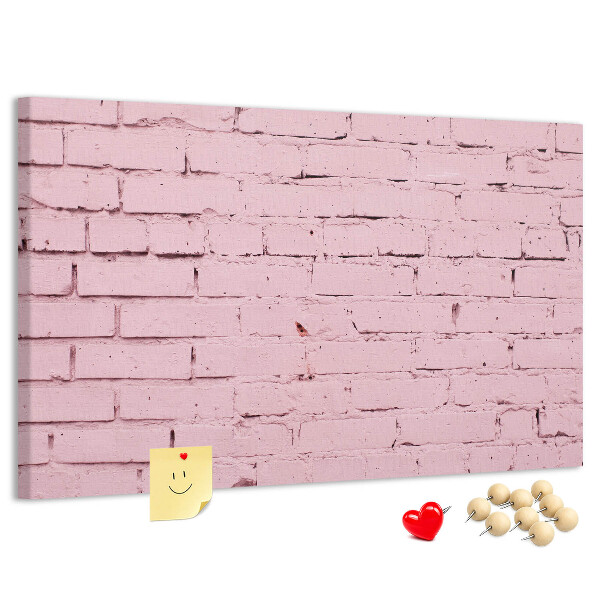 Tableau de liège Mur de briques roses texturées