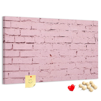 Tableau de liège Mur de briques roses texturées