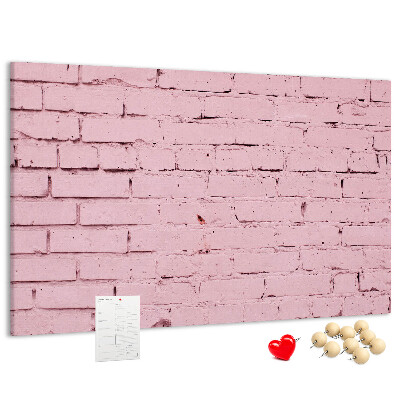 Tableau de liège Mur de briques roses texturées