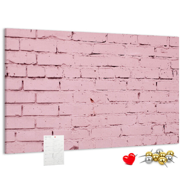 Tableau de liège Mur de briques roses texturées