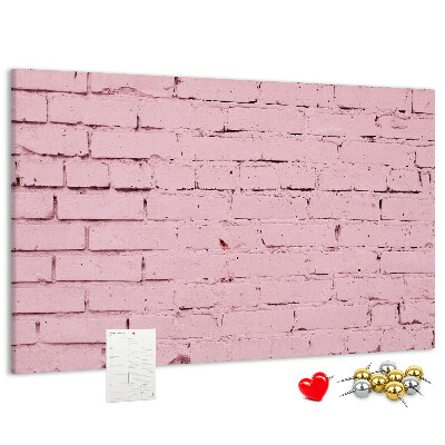 Tableau de liège Mur de briques roses texturées
