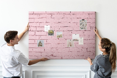Tableau de liège Mur de briques roses texturées