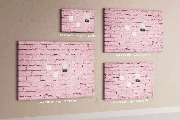 Tableau de liège Mur de briques roses texturées