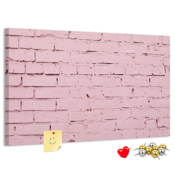 Tableau de liège Mur de briques roses texturées