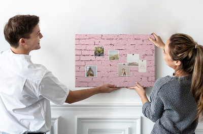 Tableau de liège Mur de briques roses texturées