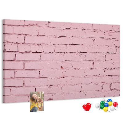 Tableau de liège Mur de briques roses texturées
