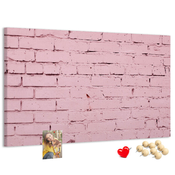 Tableau de liège Mur de briques roses texturées