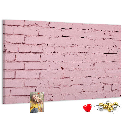 Tableau de liège Mur de briques roses texturées