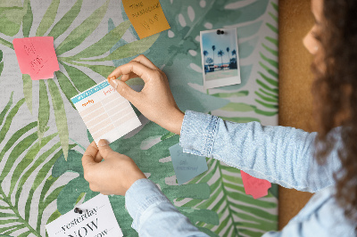 Tableau de liège Feuilles vertes de plantes tropicales à l'aquarelle