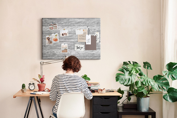 Tableau affichage liège Texture de bois dans des tons de gris