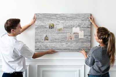 Tableau affichage liège Texture de bois dans des tons de gris
