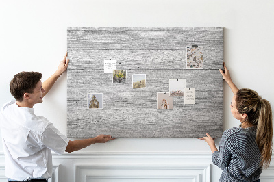 Tableau affichage liège Texture de bois dans des tons de gris