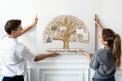 Tableau de liège Un arbre généalogique avec des branches ramifiées