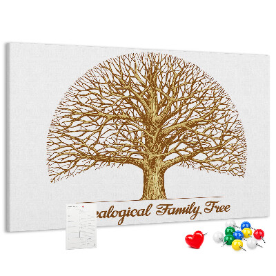 Tableau de liège Un arbre généalogique avec des branches ramifiées