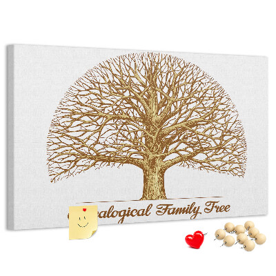 Tableau de liège Un arbre généalogique avec des branches ramifiées