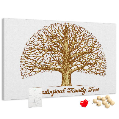 Tableau de liège Un arbre généalogique avec des branches ramifiées