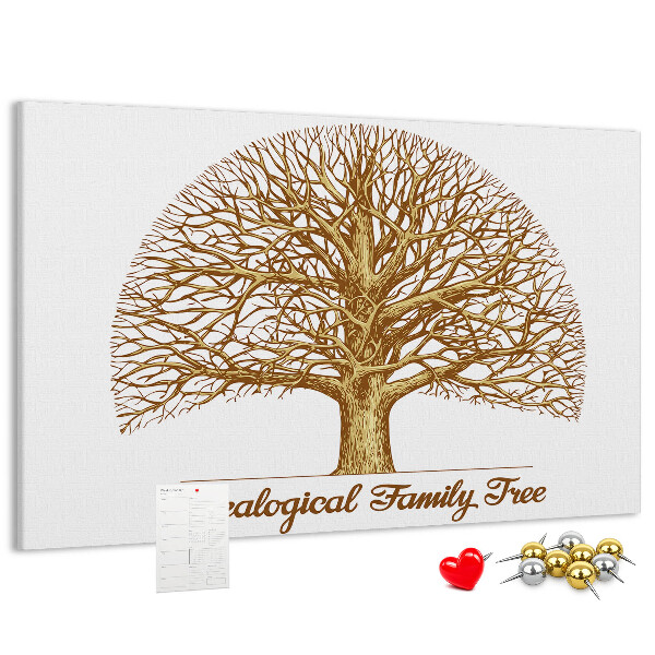 Tableau de liège Un arbre généalogique avec des branches ramifiées
