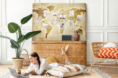 Tableau affichage liège Carte du monde antique en sépia.