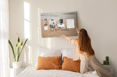 Tableau affichage liège Des changements inscrits dans le sable de la plage