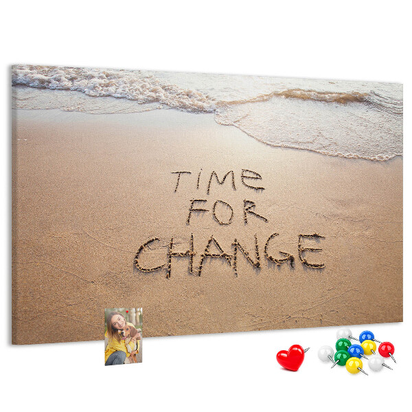 Tableau affichage liège Des changements inscrits dans le sable de la plage