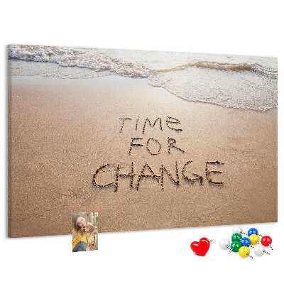 Tableau affichage liège Des changements inscrits dans le sable de la plage