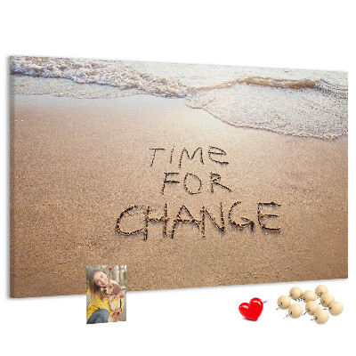 Tableau affichage liège Des changements inscrits dans le sable de la plage