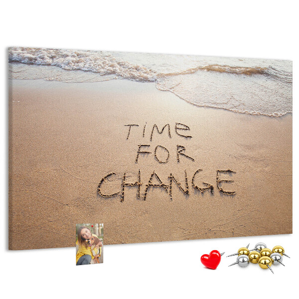 Tableau affichage liège Des changements inscrits dans le sable de la plage