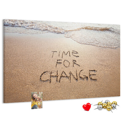 Tableau affichage liège Des changements inscrits dans le sable de la plage