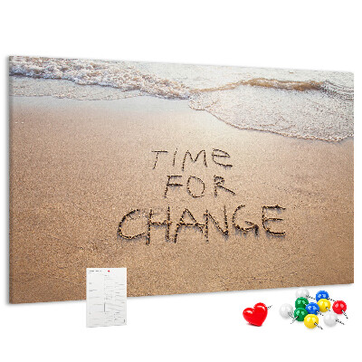 Tableau affichage liège Des changements inscrits dans le sable de la plage