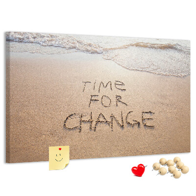 Tableau affichage liège Des changements inscrits dans le sable de la plage