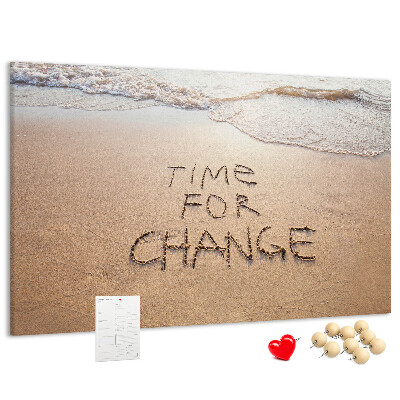 Tableau affichage liège Des changements inscrits dans le sable de la plage