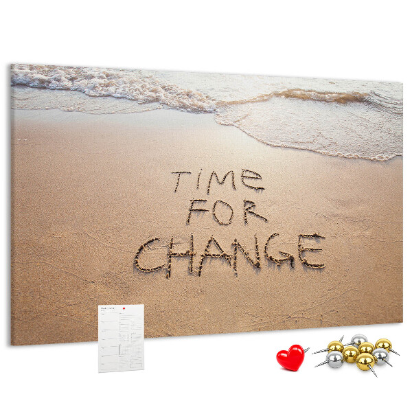 Tableau affichage liège Des changements inscrits dans le sable de la plage