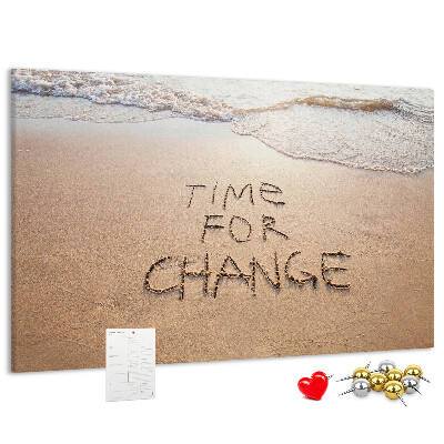 Tableau affichage liège Des changements inscrits dans le sable de la plage