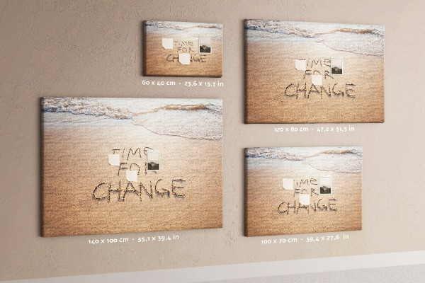 Tableau affichage liège Des changements inscrits dans le sable de la plage