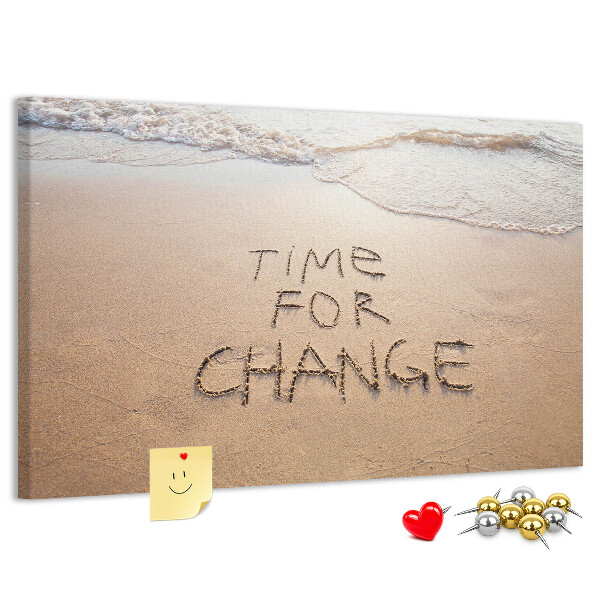Tableau affichage liège Des changements inscrits dans le sable de la plage