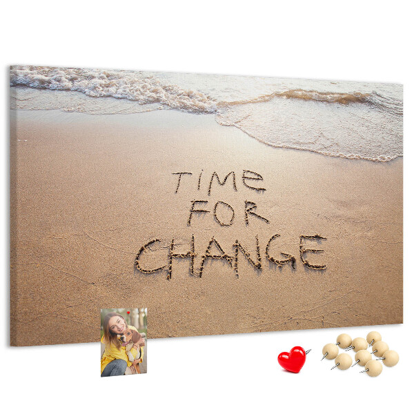 Tableau affichage liège Des changements inscrits dans le sable de la plage