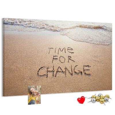 Tableau affichage liège Des changements inscrits dans le sable de la plage