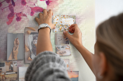 Tableau en liège branches florales aux teintes pastel