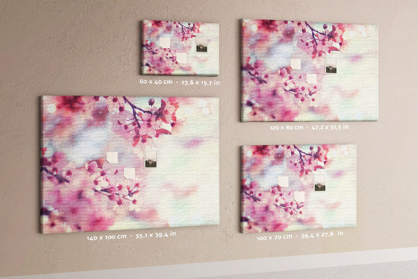 Tableau en liège branches florales aux teintes pastel
