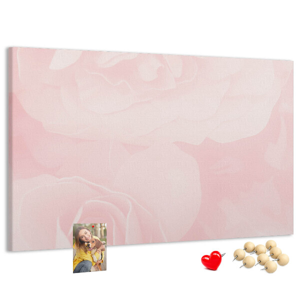 Tableau affichage liège Délicates roses roses en arrière-plan.