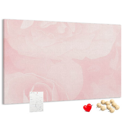 Tableau affichage liège Délicates roses roses en arrière-plan.