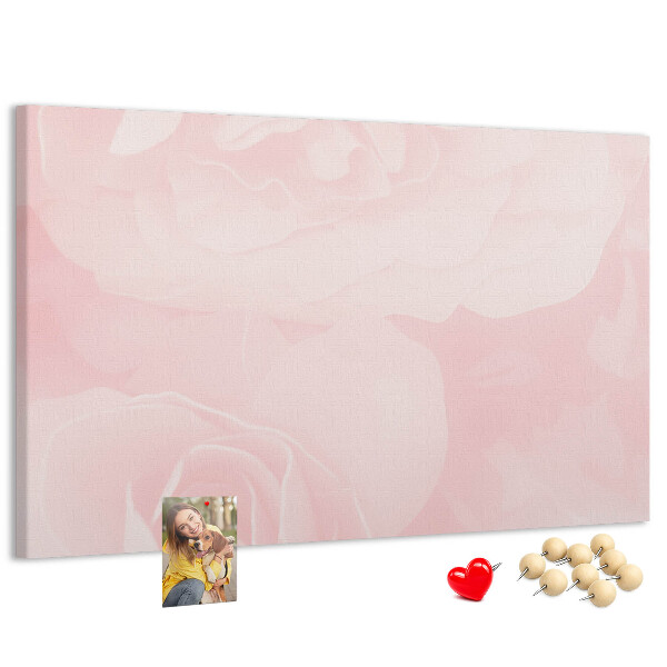 Tableau affichage liège Délicates roses roses en arrière-plan.