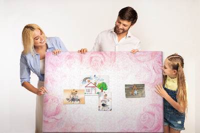 Tableau de liège Délicates roses roses en arrière-plan.