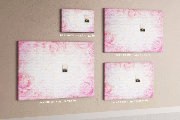 Tableau de liège Délicates roses roses en arrière-plan.