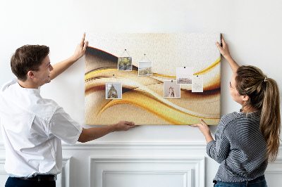 Tableau en liège Vagues dorées sur fond neutre