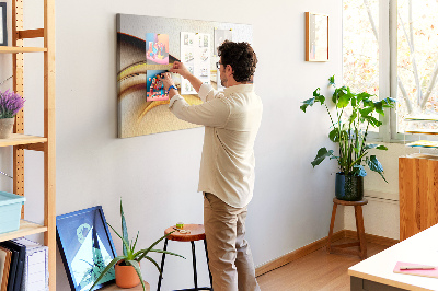 Tableau en liège Vagues dorées sur fond neutre