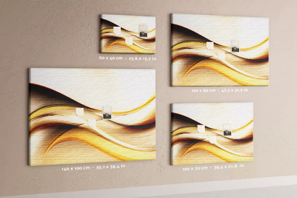 Tableau en liège Vagues dorées sur fond neutre
