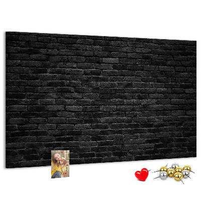 Tableau affichage liège Gros plan sur un mur de briques sombres et texturées